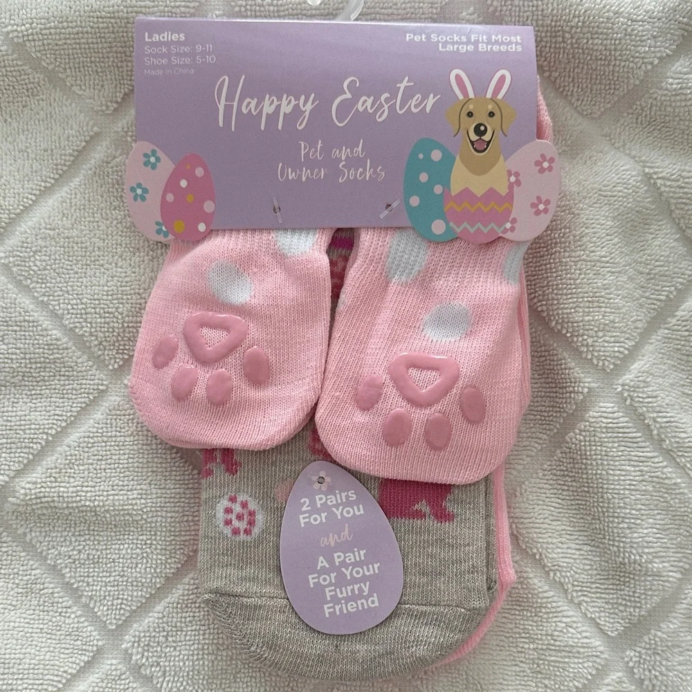 NWT Happy Easter Pet and Owner Socks